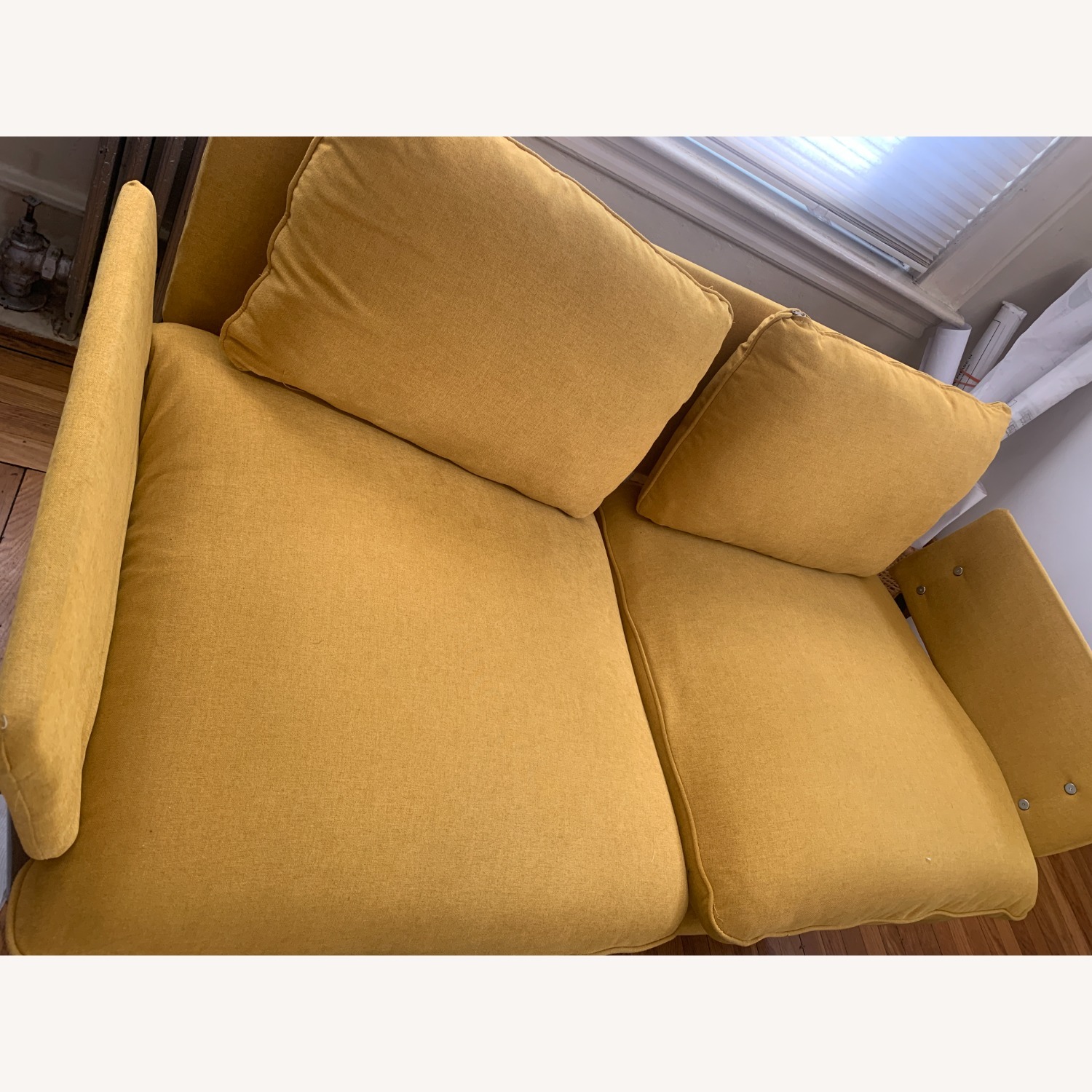 Floyd Yellow Fabric Loveseat - image-1
