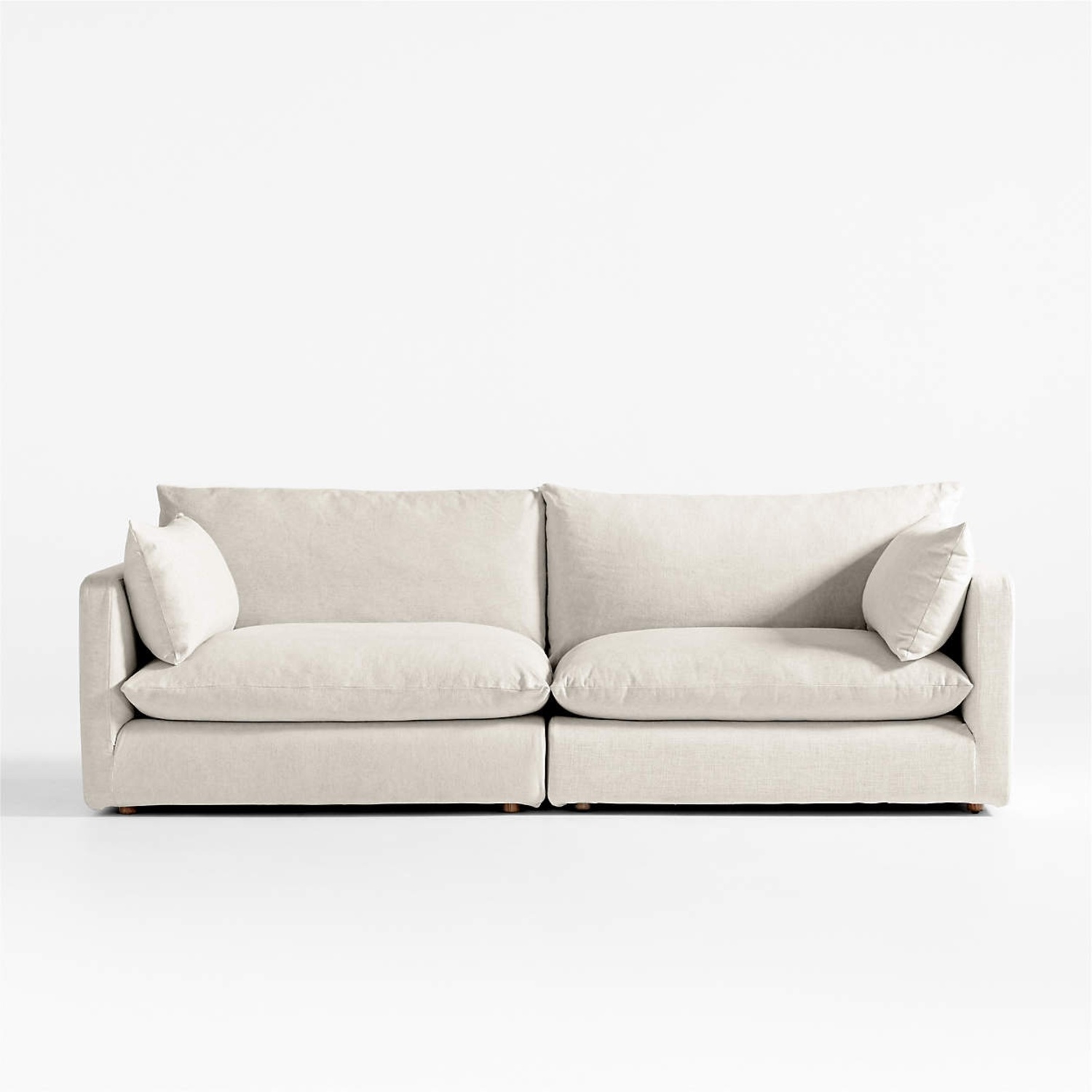 Crate & Barrel Unwind Natural Fabric 2 Piece Sectional - image-4