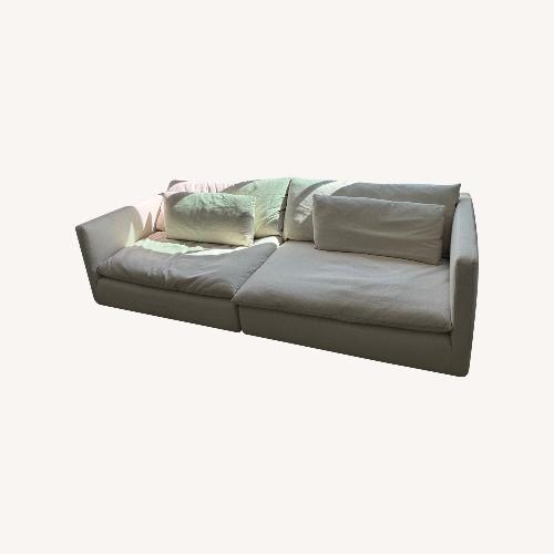 Used Crate & Barrel Unwind Natural Fabric 2 Piece Sectional for sale on AptDeco