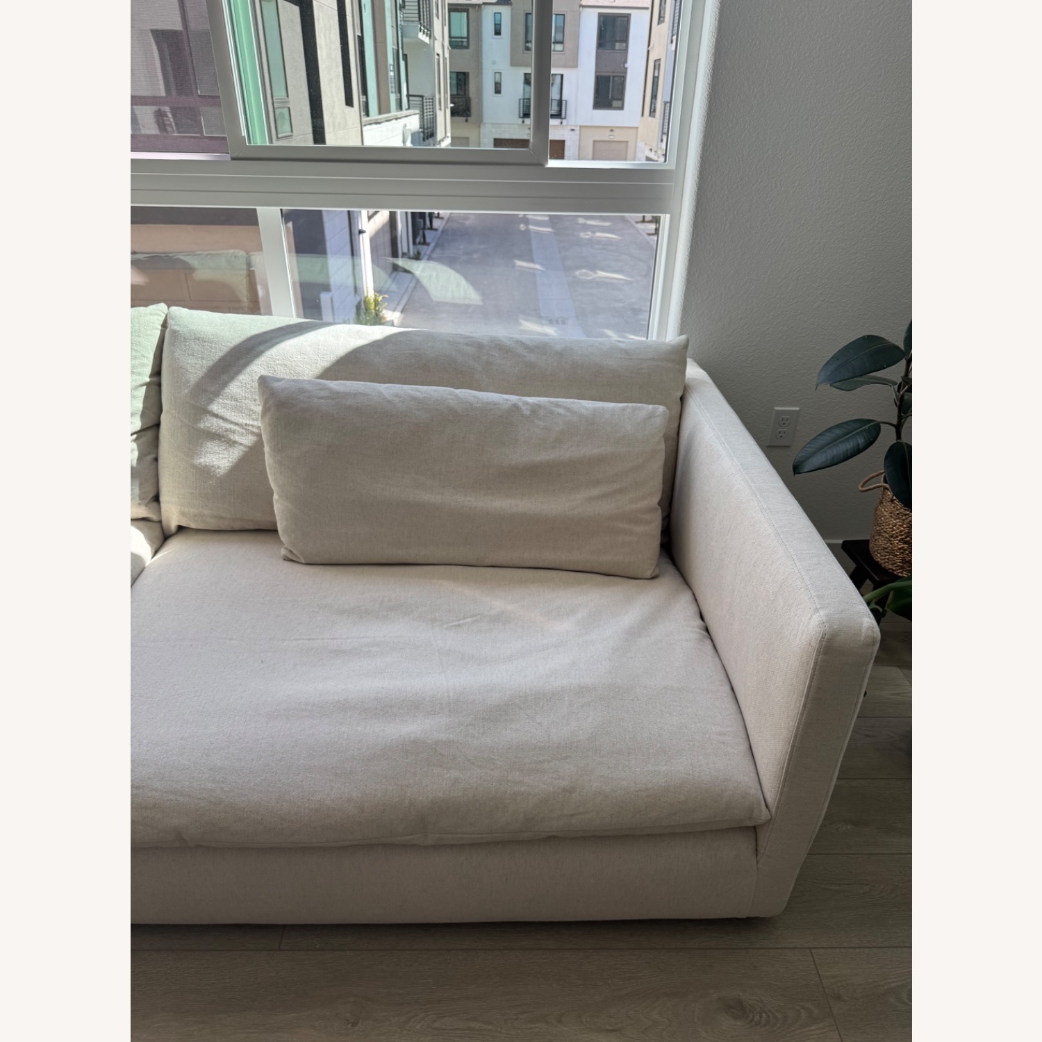 Crate & Barrel Unwind Natural Fabric 2 Piece Sectional - image-3