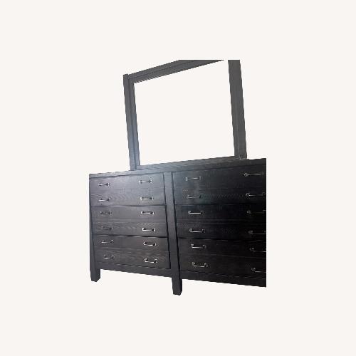 Used Black Wood Dresser and Mirror for sale on AptDeco