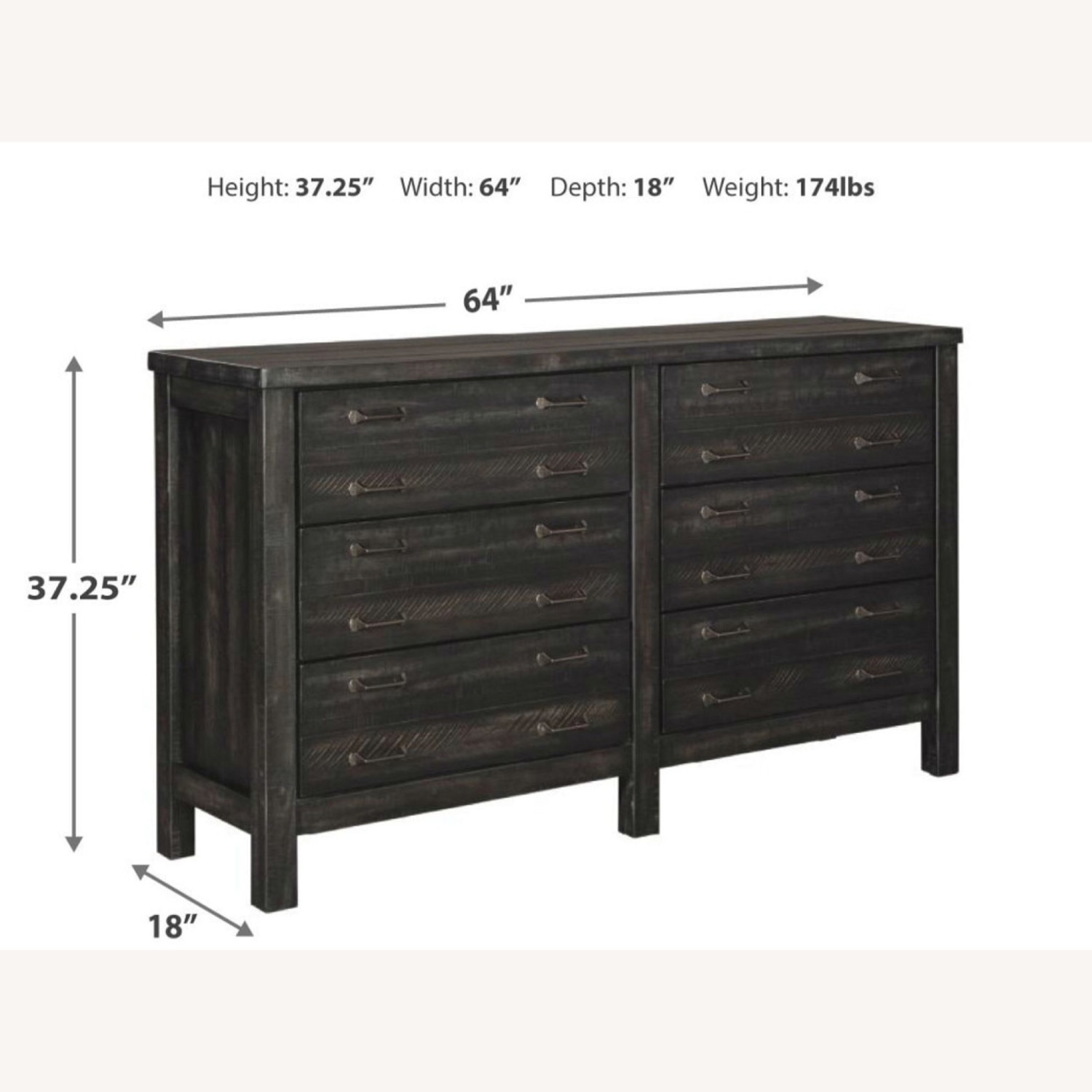 Black Wood Dresser and Mirror - image-4