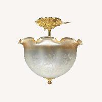 Antique Brass Acorn Floral Ceiling Pendant