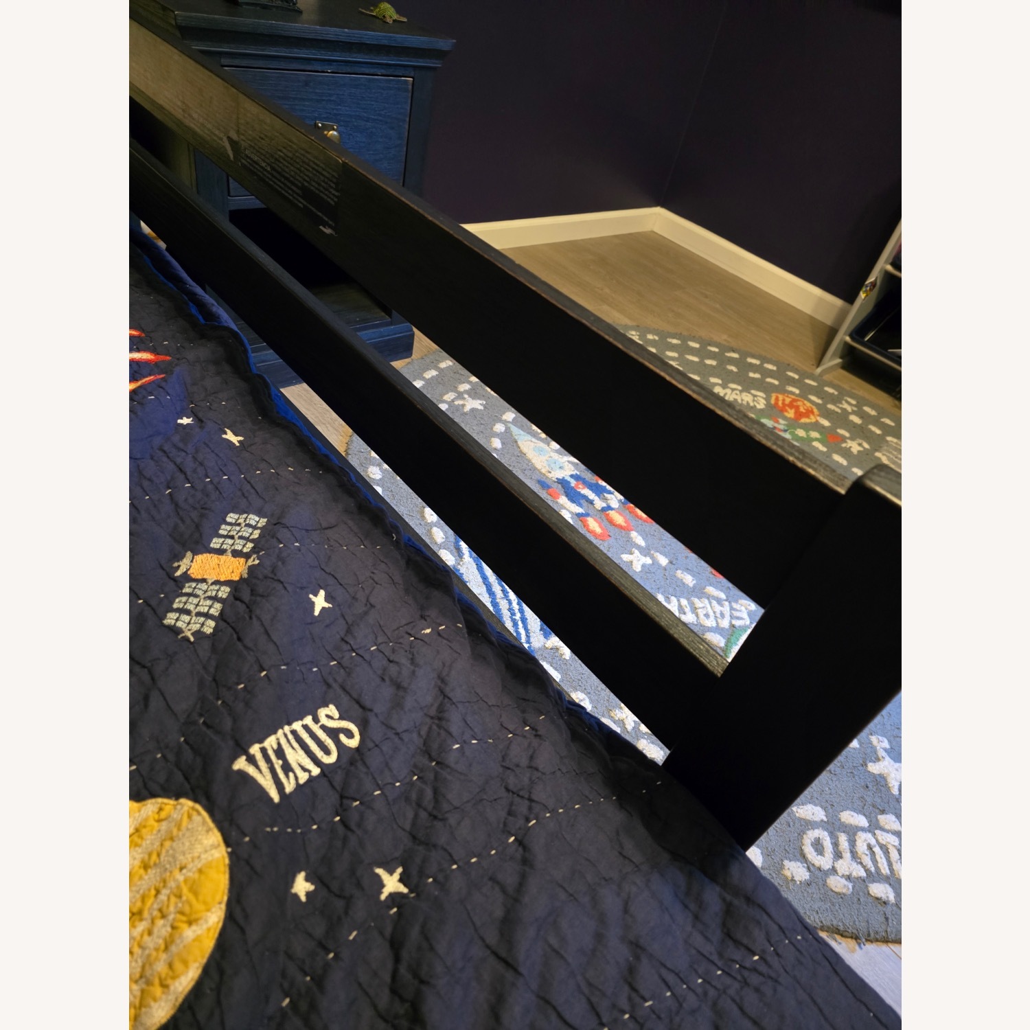 Pottery Barn Kids Charlie Wood Twin Bed Blue - image-4