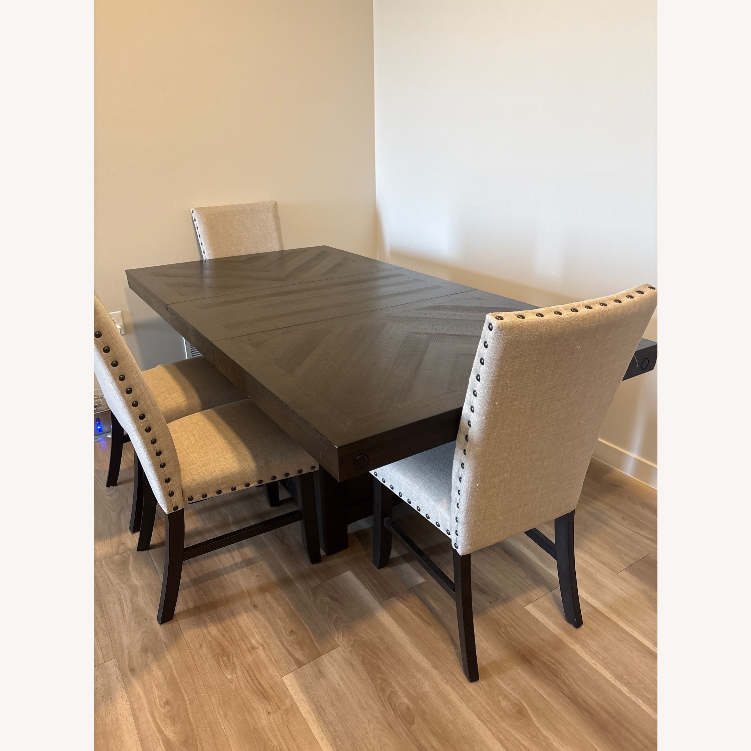 Dark Brown Wood Dining Table - image-3