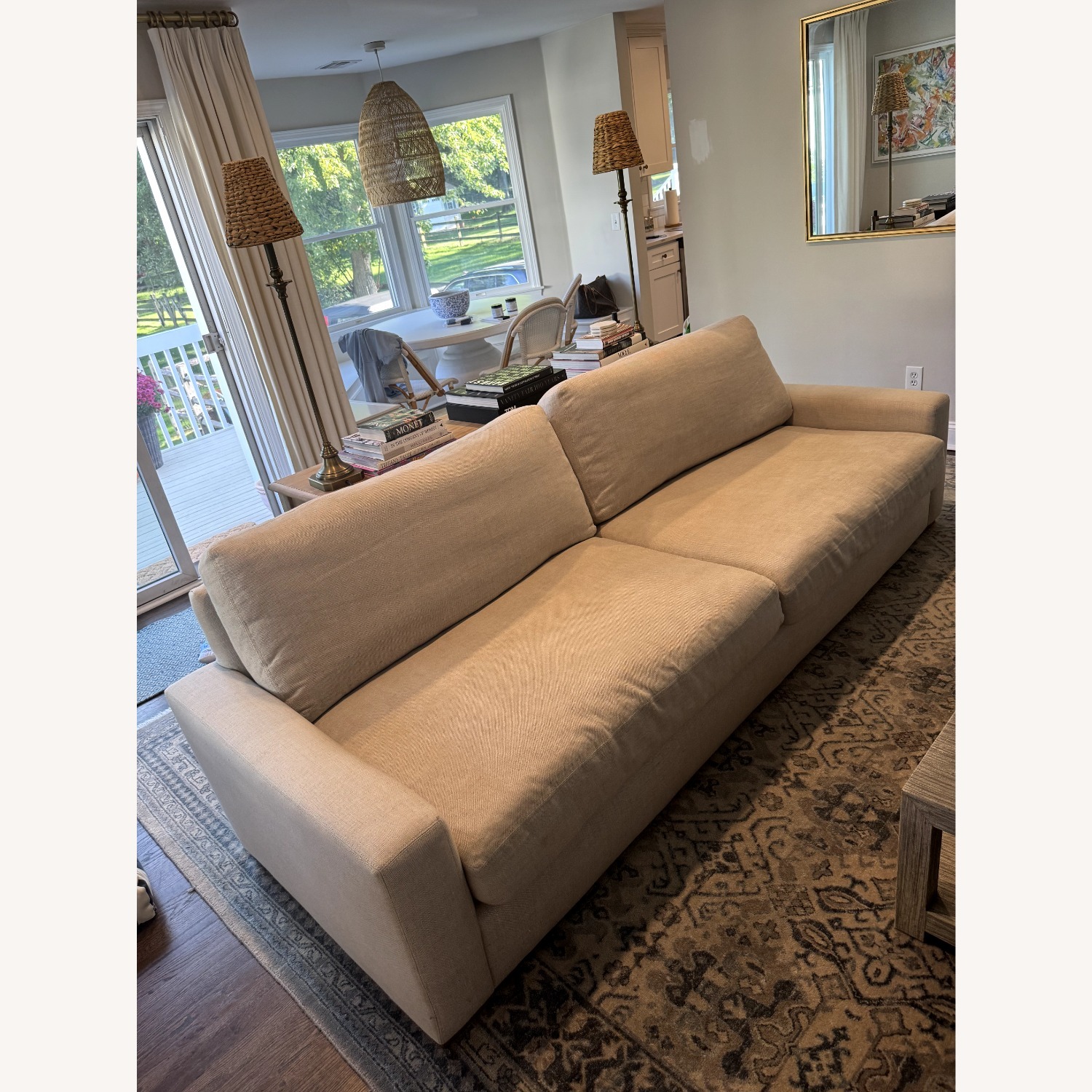 Restoration Hardware Maxwell Natural Linen 2 Seater Sofa - image-3