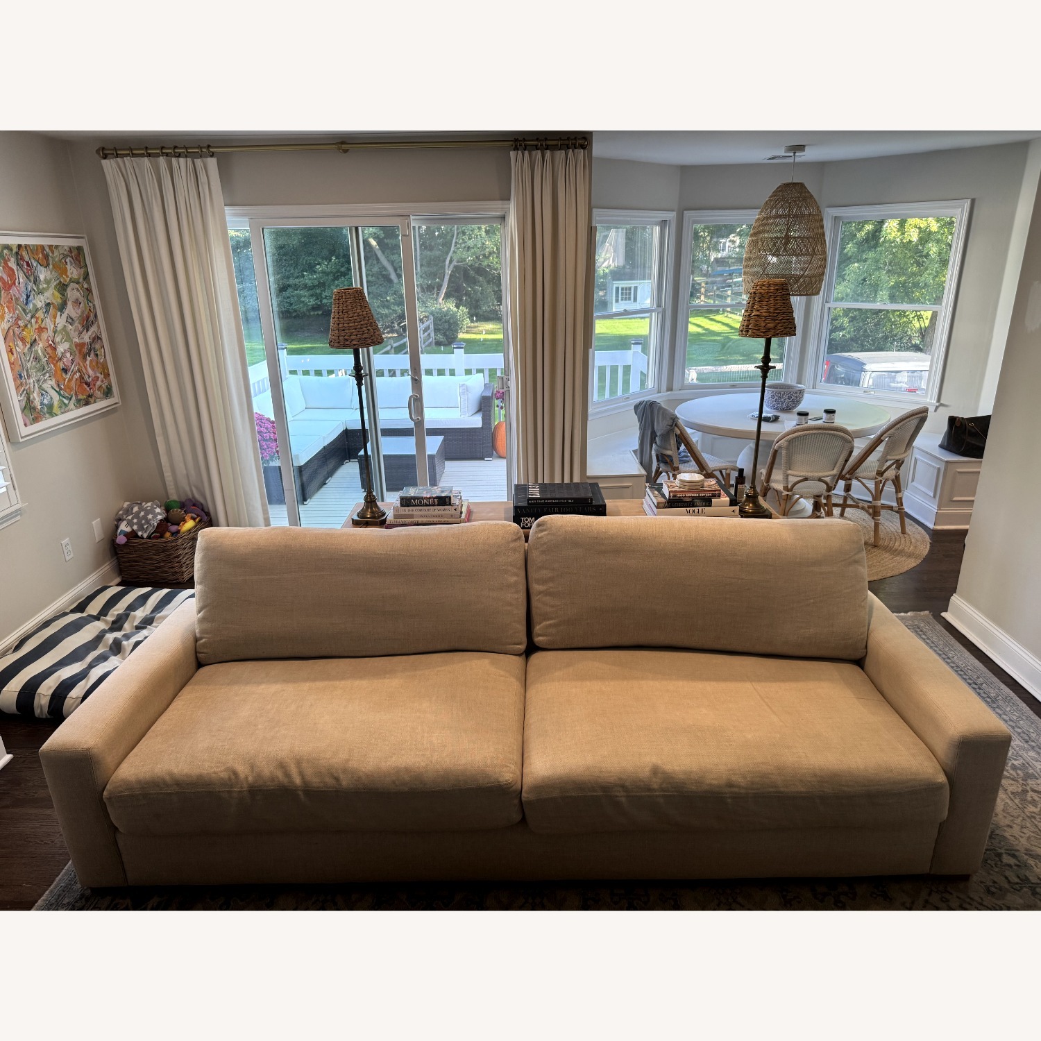 Restoration Hardware Maxwell Natural Linen 2 Seater Sofa - image-2