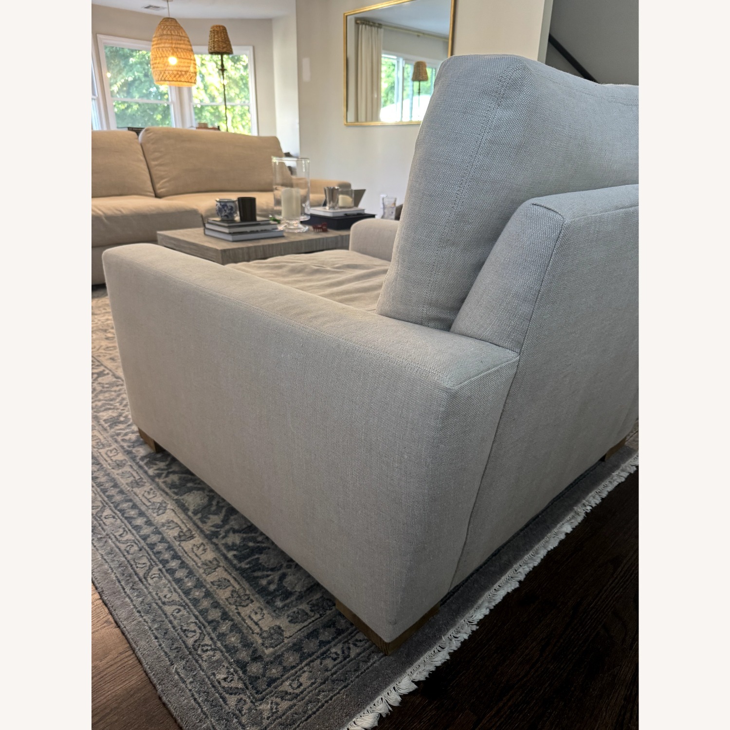 Restoration Hardware Natural Linen Armchair - image-3