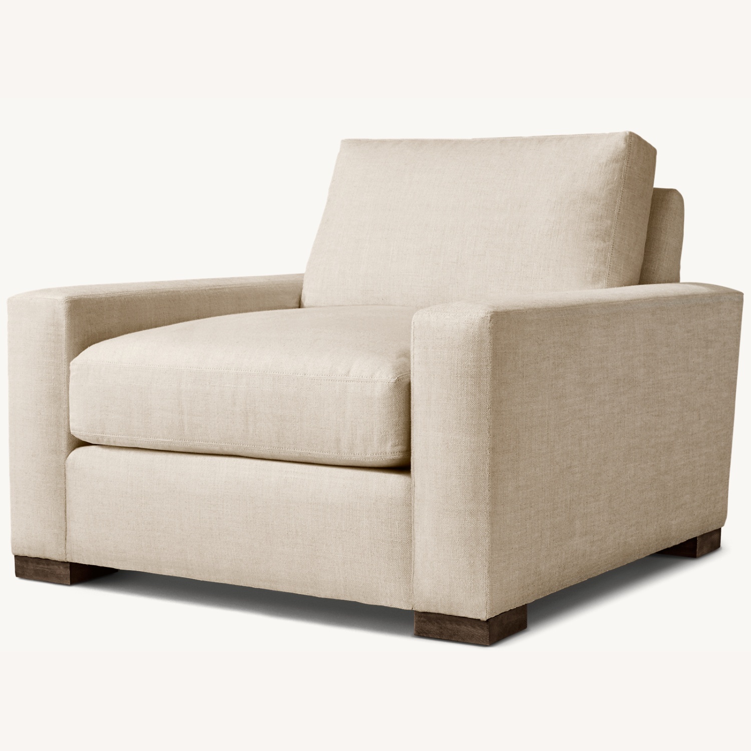 Restoration Hardware Natural Linen Armchair - image-0