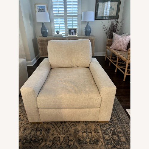 Used Restoration Hardware Natural Linen Armchair for sale on AptDeco