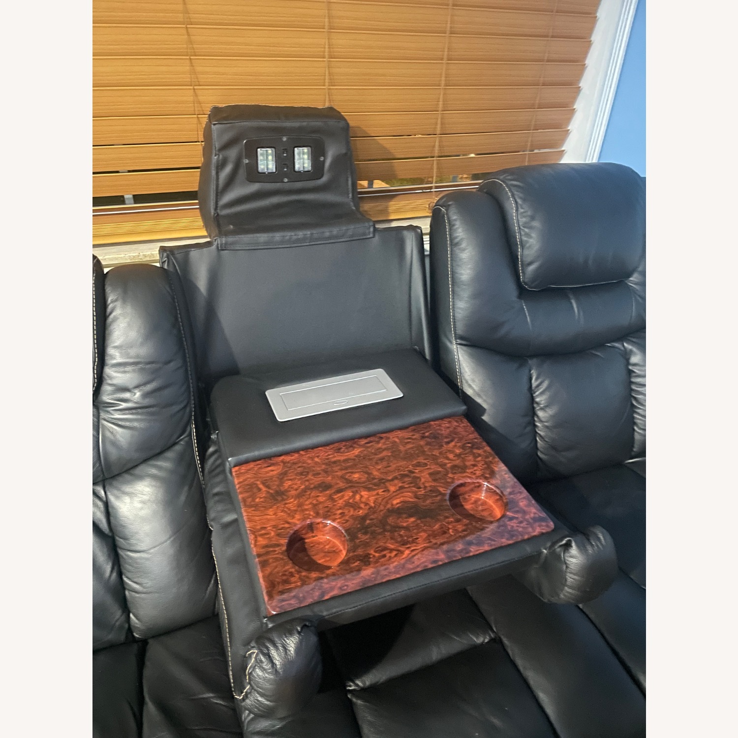 Global Furniture USA Black Leather 3+ Seater Sofa - image-5