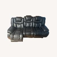 Global Furniture USA Black Leather 3+ Seater Sofa