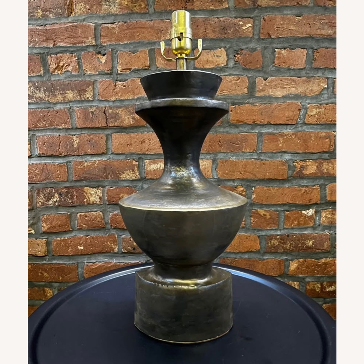 Sophia-Inspired Sculptural Lamp with Linen Shade - image-2