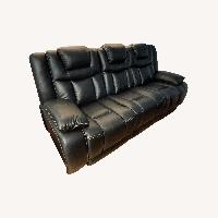 Global Furniture USA Black Leather 3+ Seater Sofa