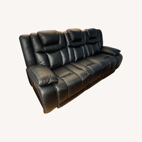 Used Global Furniture USA Black Leather 3+ Seater Sofa for sale on AptDeco