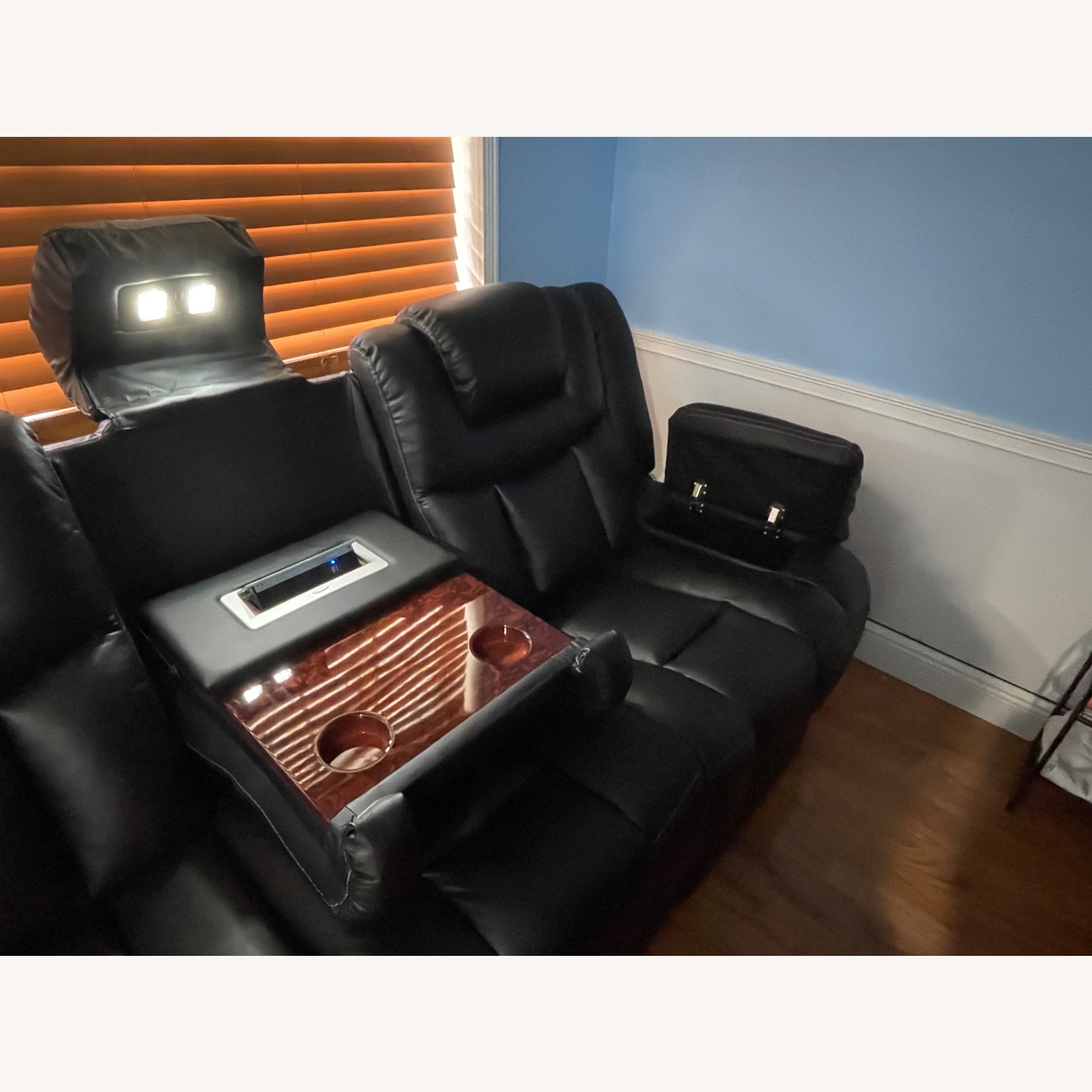 Global Furniture USA Black Leather 3+ Seater Sofa - image-3