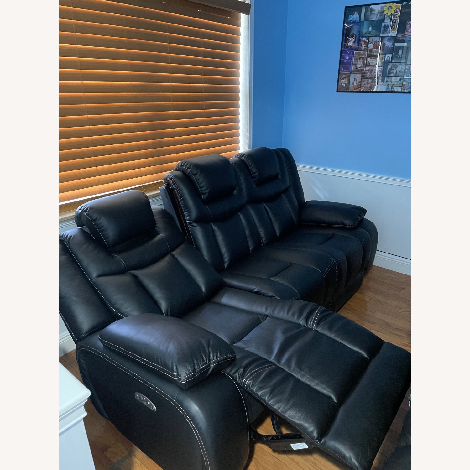 Global Furniture USA Black Leather 3+ Seater Sofa - image-4