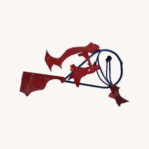 Used Postmodern Brutalist Torched Metal Fish Sculpture for sale on AptDeco