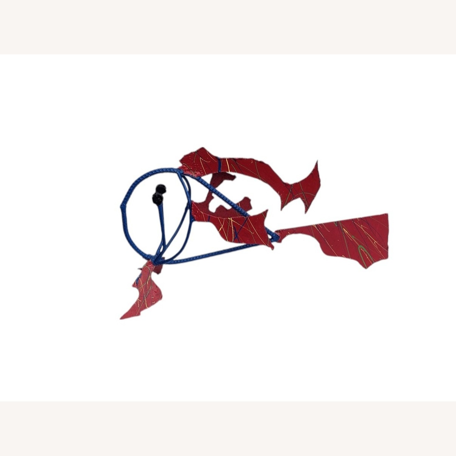 Postmodern Brutalist Torched Metal Fish Sculpture - image-2