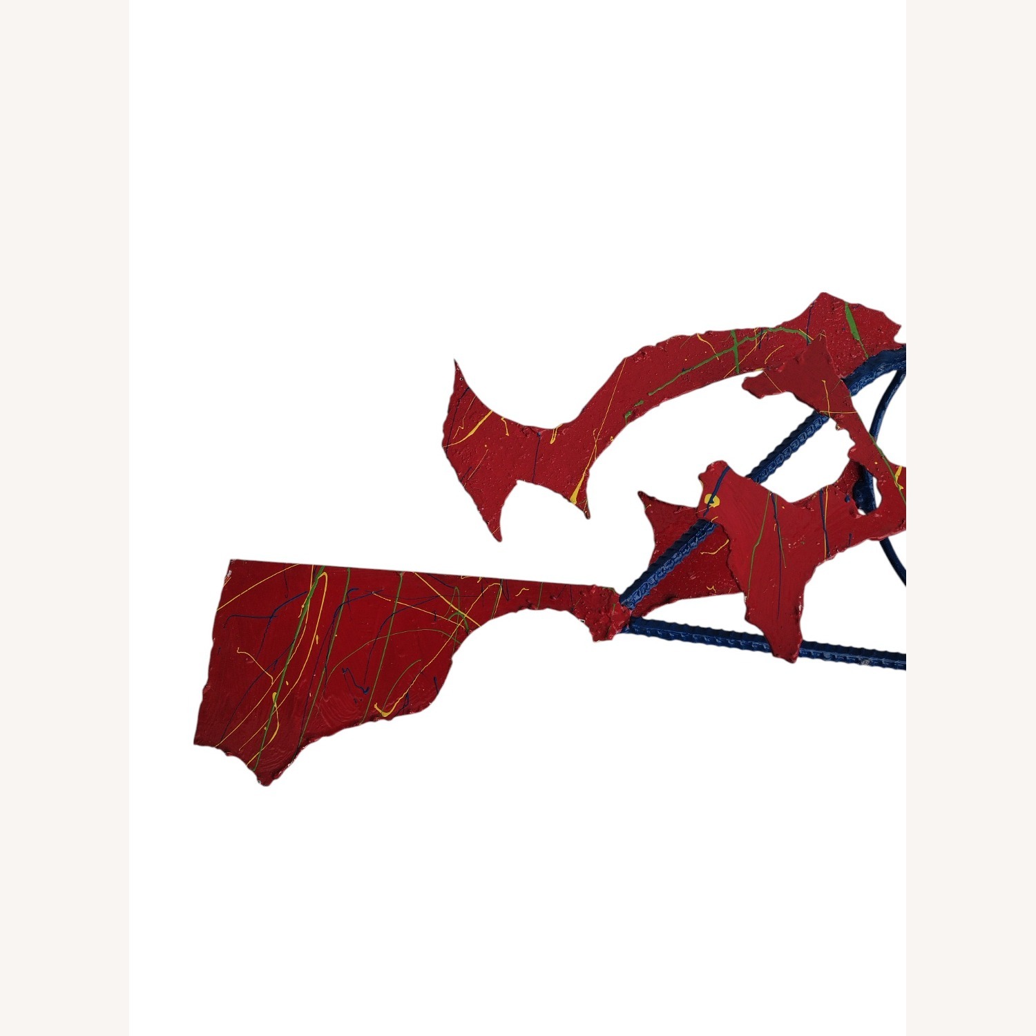 Postmodern Brutalist Torched Metal Fish Sculpture - image-5