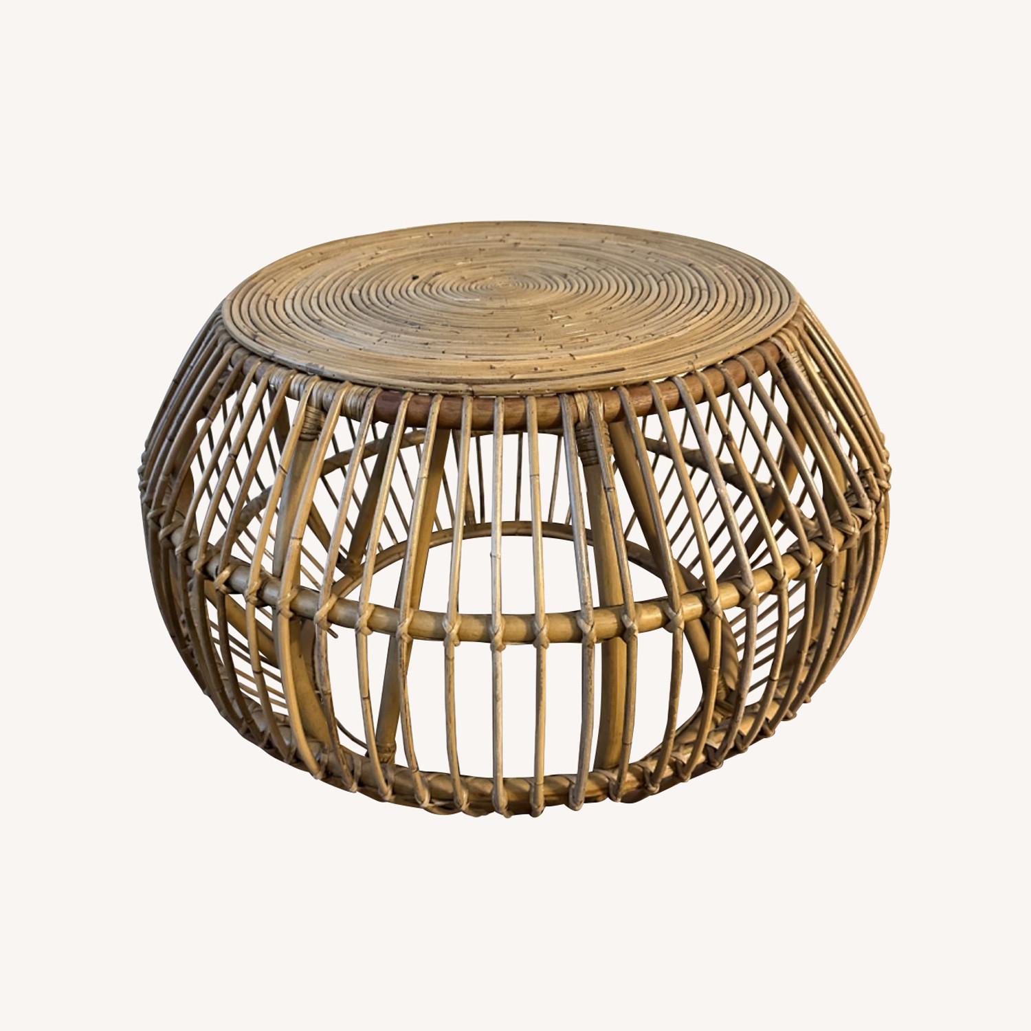 Light Brown Rattan Coffee Table - image-0