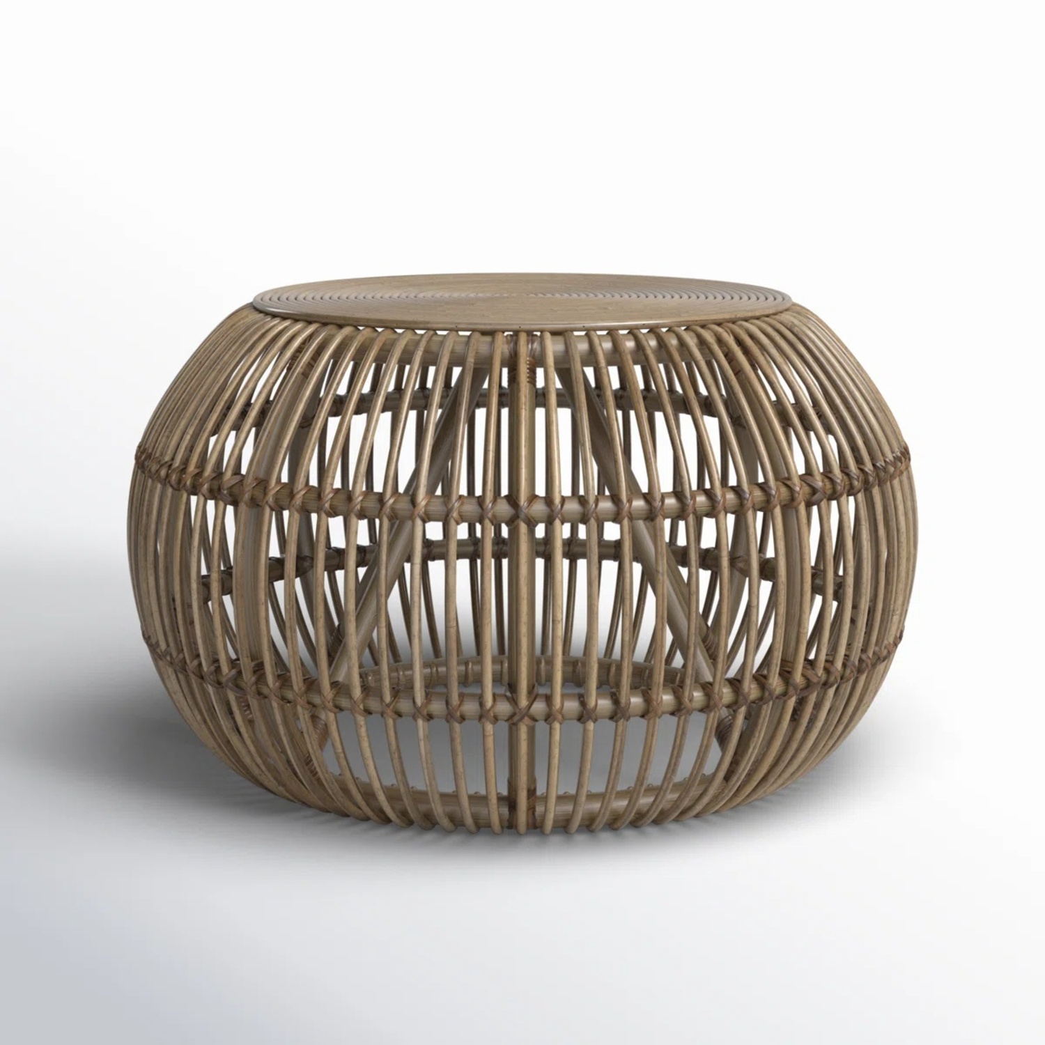 Light Brown Rattan Coffee Table - image-4