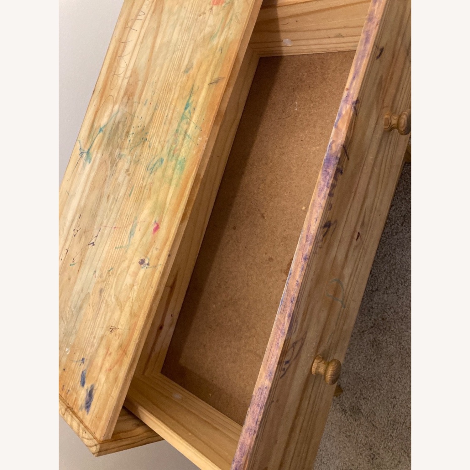 Vintage/Antique Light Brown Wood Dresser - image-6