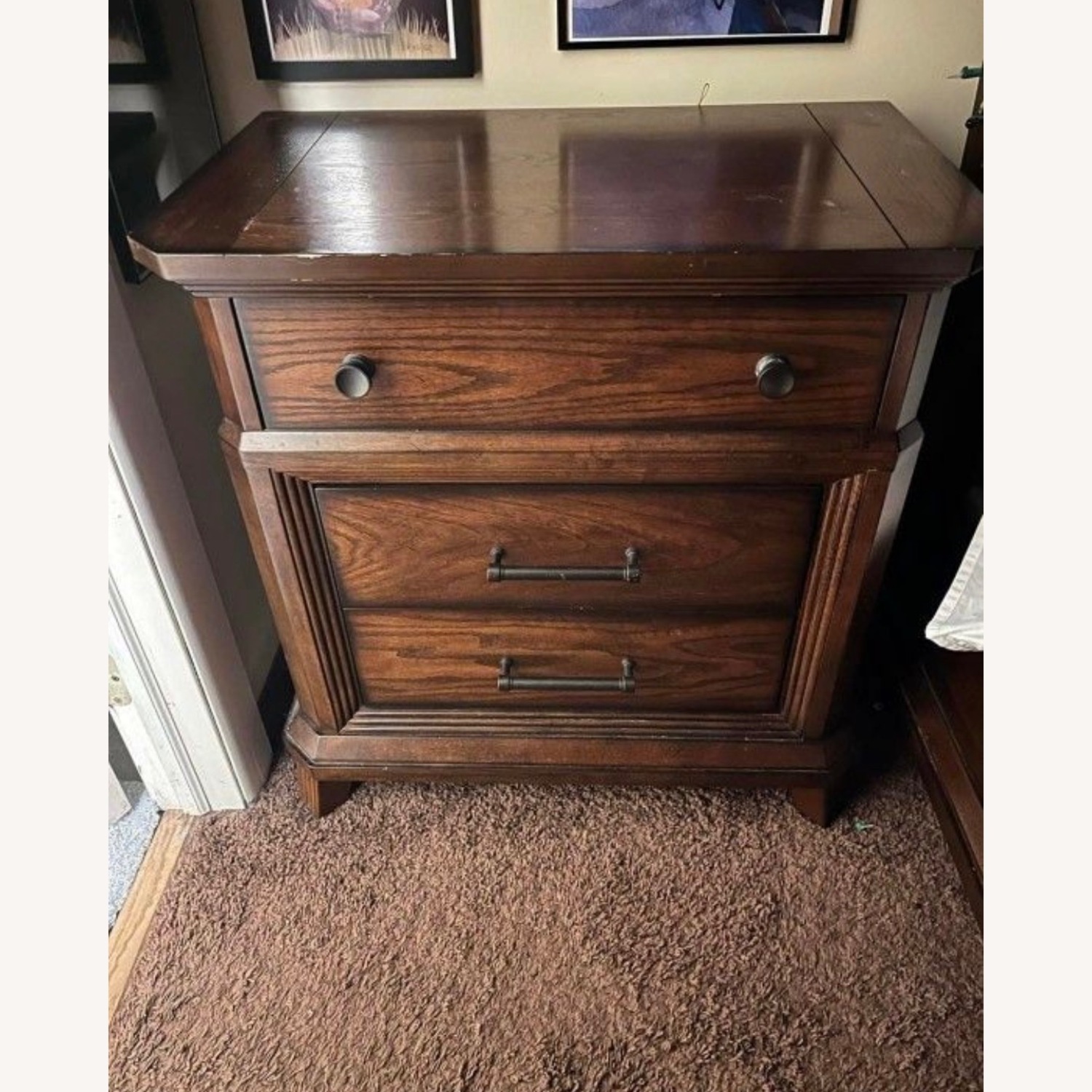 Raymour & Flanigan Dark Brown Wood Nightstand - image-5