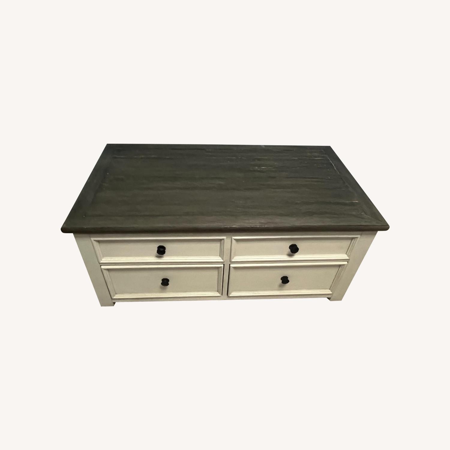 Ashley Bolanburg Wood Lift Top Coffee Table - Four Drawers - image-0
