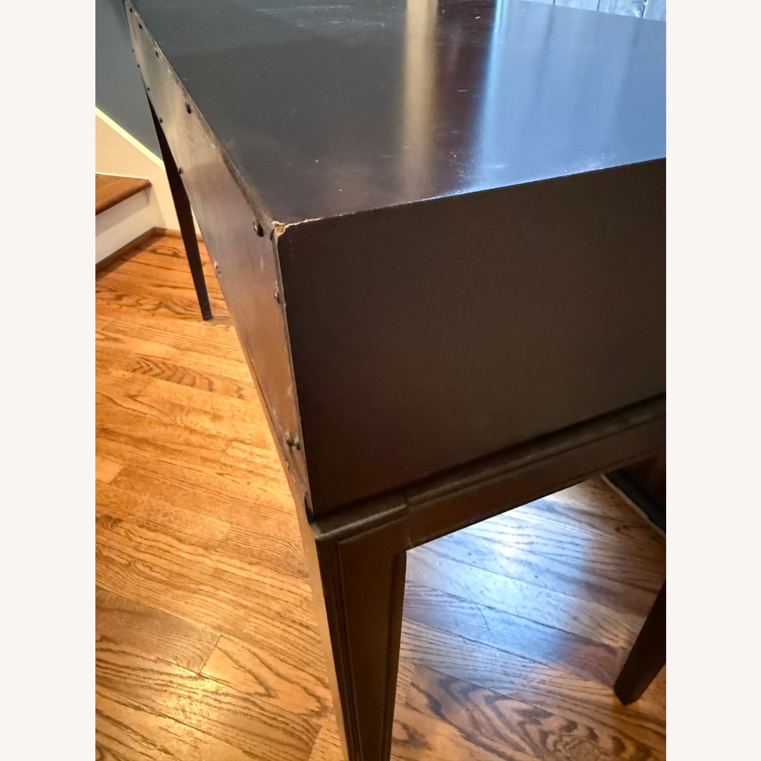 Dark Brown Wood Side Table - image-5