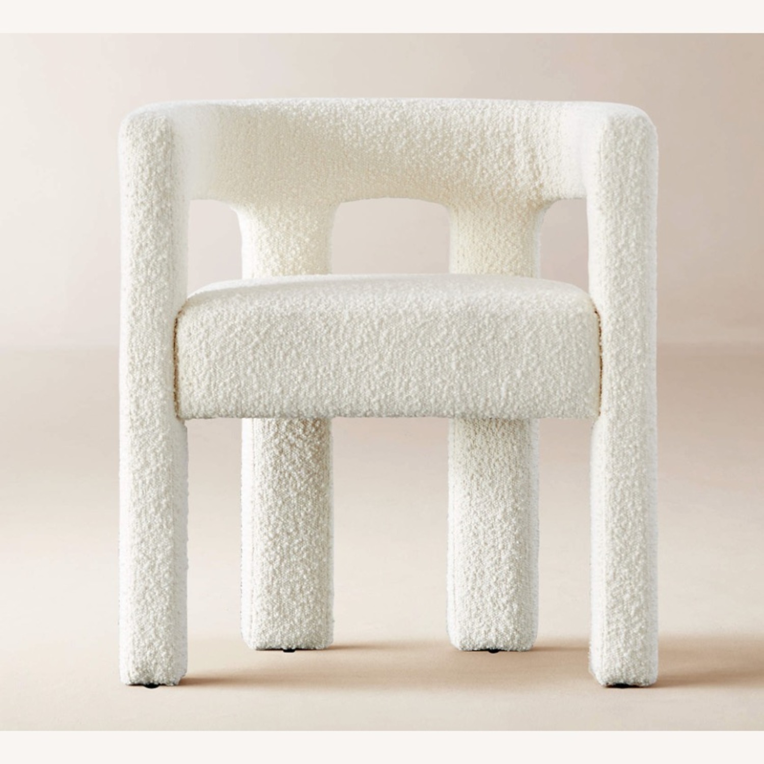 CB2 Ivory Boucle Dining Armchairs (Set of 4) - image-3