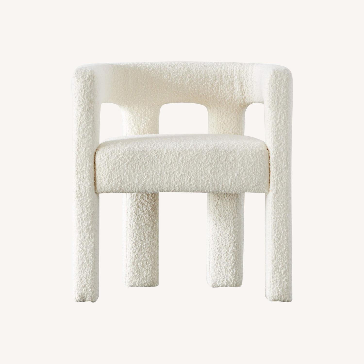 CB2 Ivory Boucle Dining Armchairs (Set of 4) - image-0