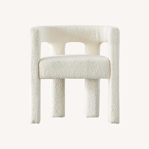 Used CB2 Ivory Boucle Dining Armchairs (Set of 4) for sale on AptDeco
