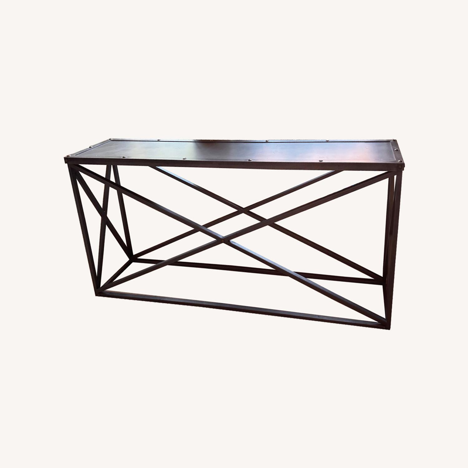 Restoration Hardware X-Brace Iron Console Table - image-0