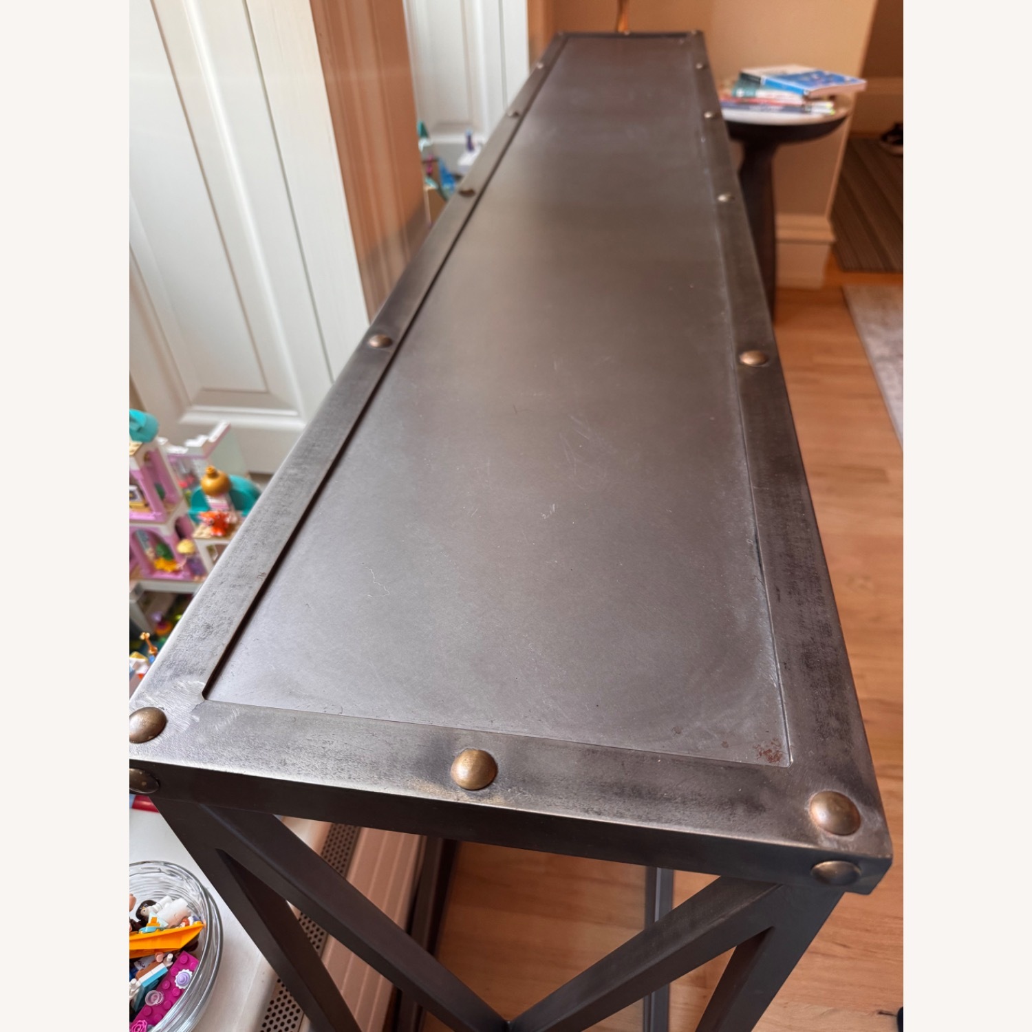 Restoration Hardware X-Brace Iron Console Table - image-6