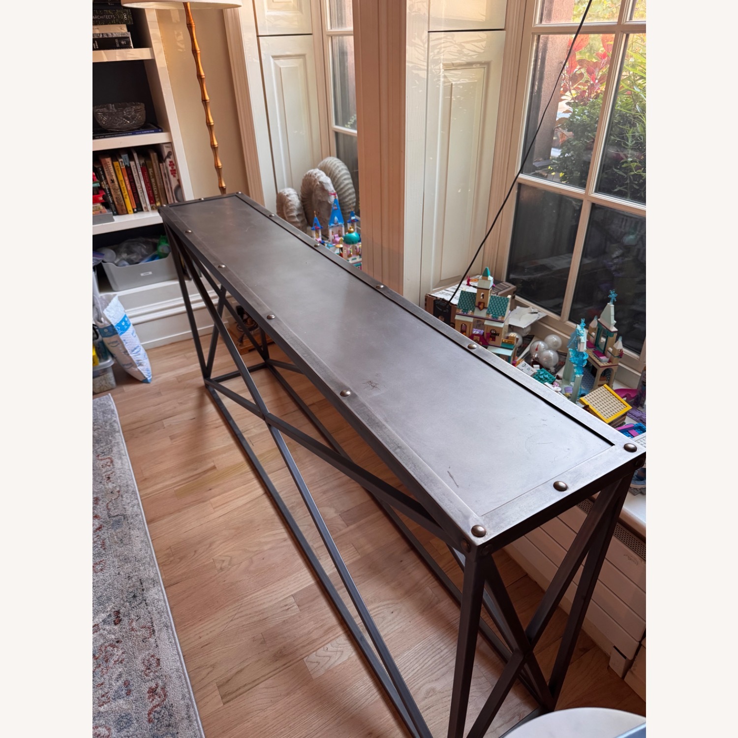 Restoration Hardware X-Brace Iron Console Table - image-4