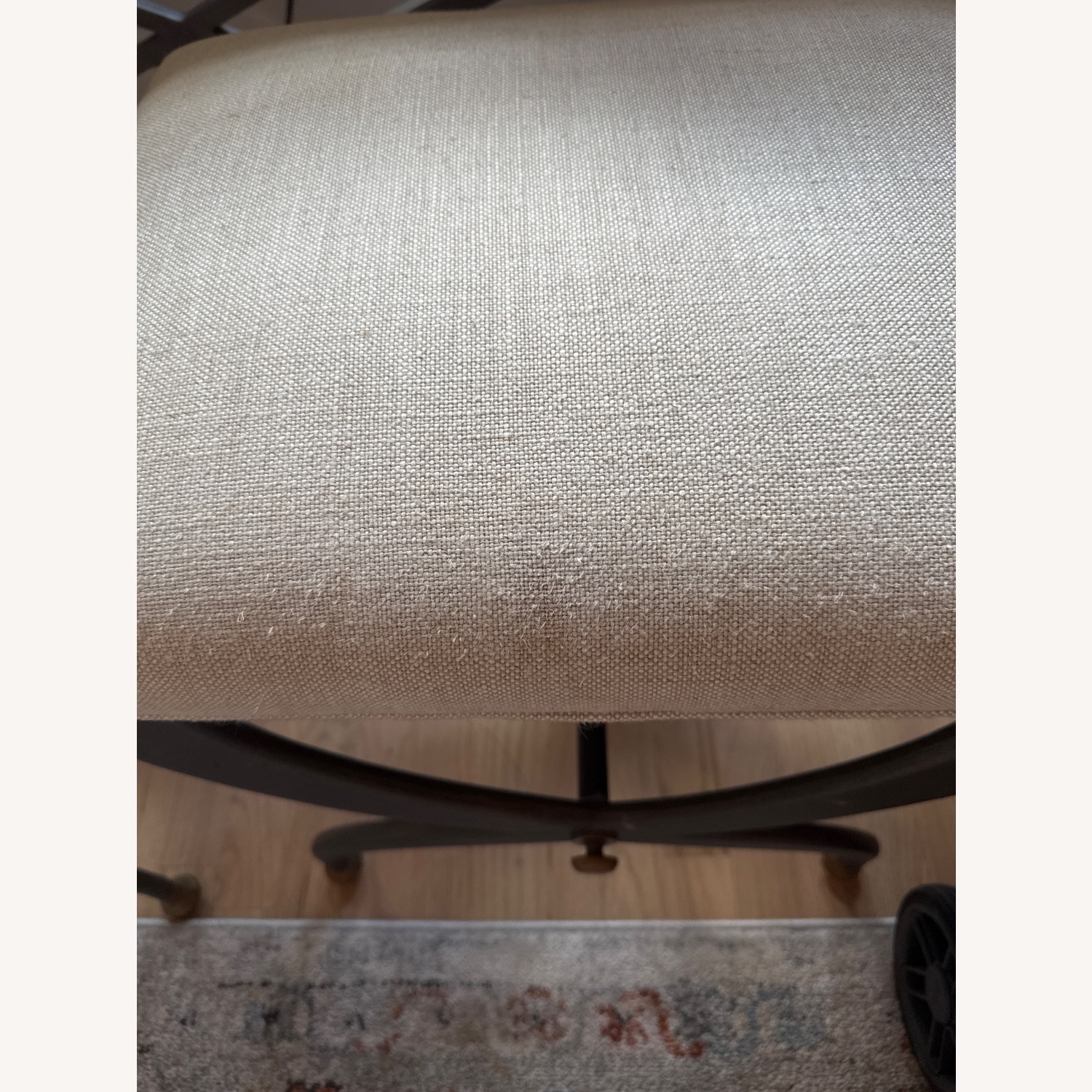Restoration Hardware Metal Fabric Stool - image-2