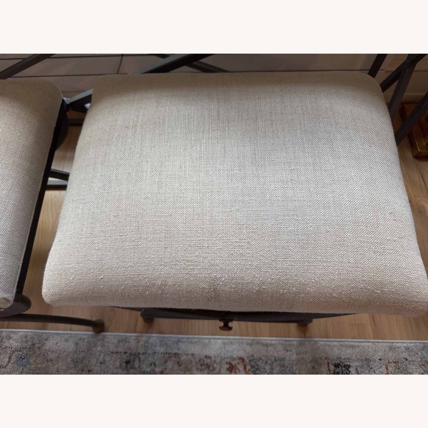 Restoration Hardware Metal Fabric Stool - image-4