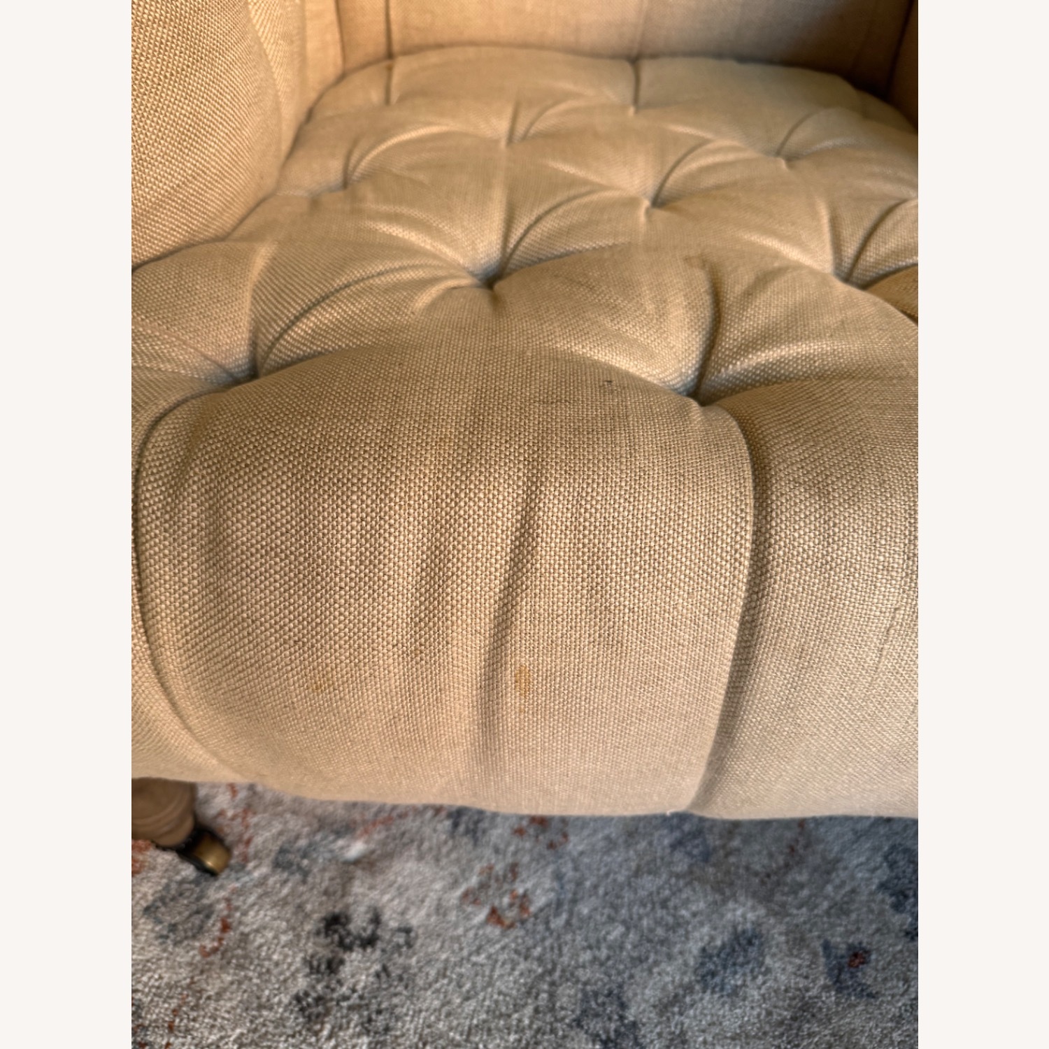 Restoration Hardware Tufted Beige Armchair - image-15
