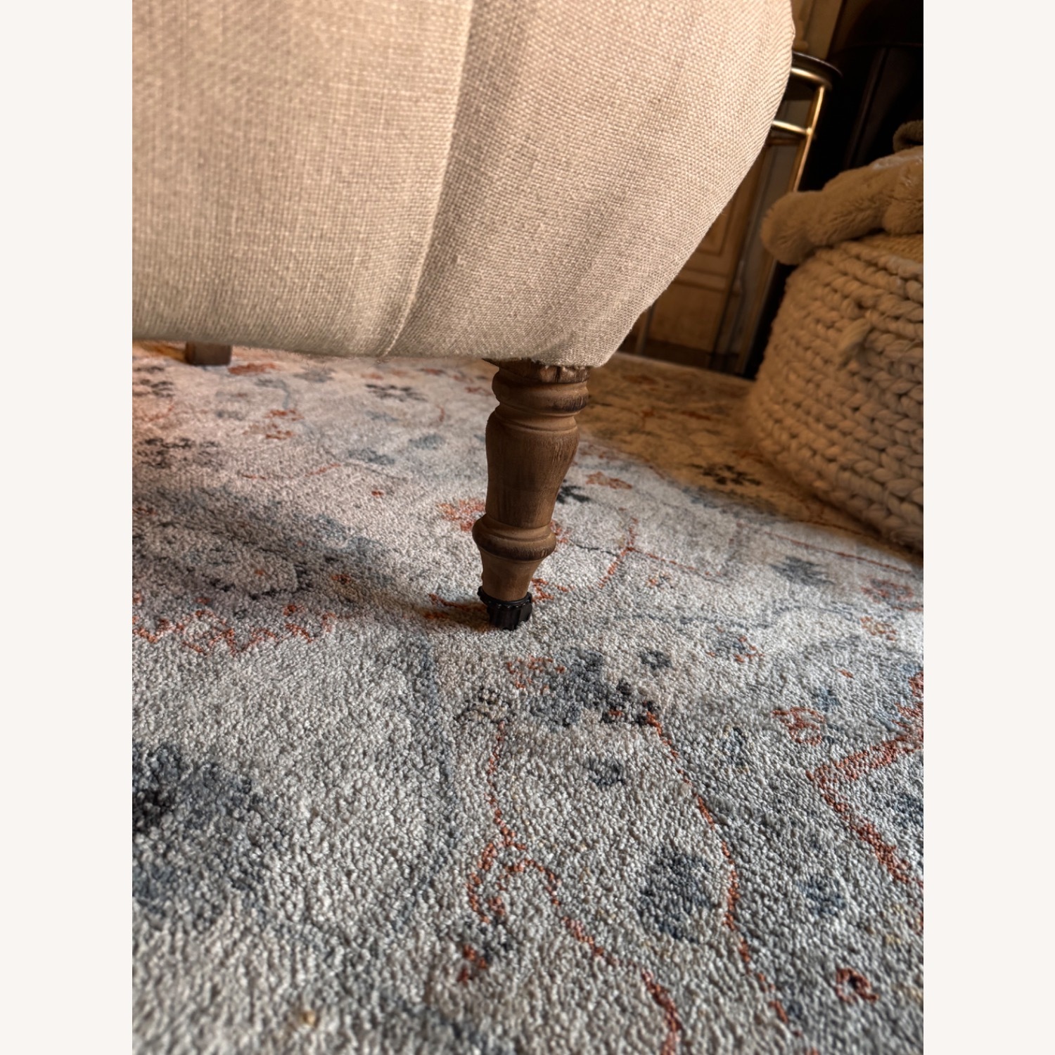 Restoration Hardware Tufted Beige Armchair - image-4