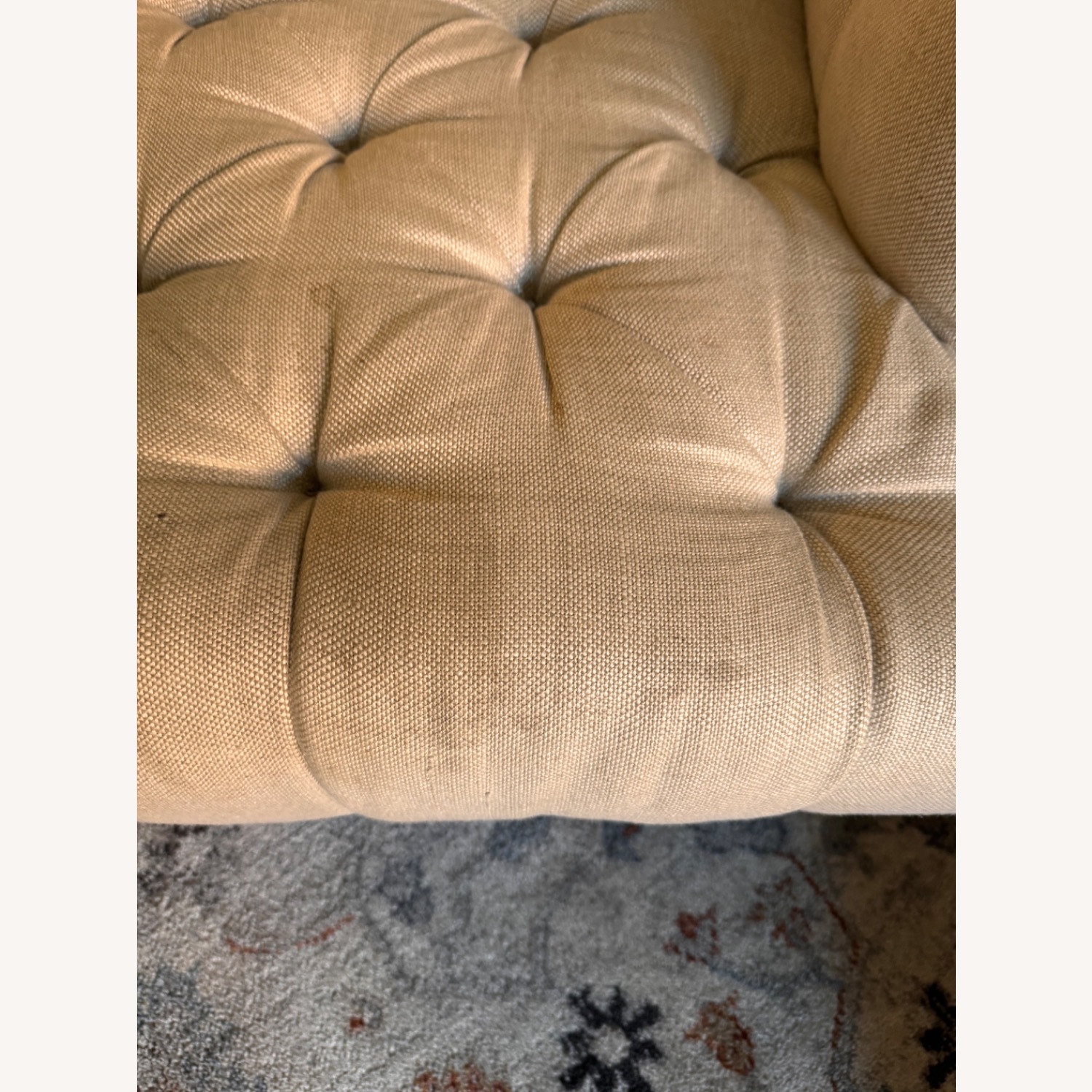 Restoration Hardware Tufted Beige Armchair - image-14
