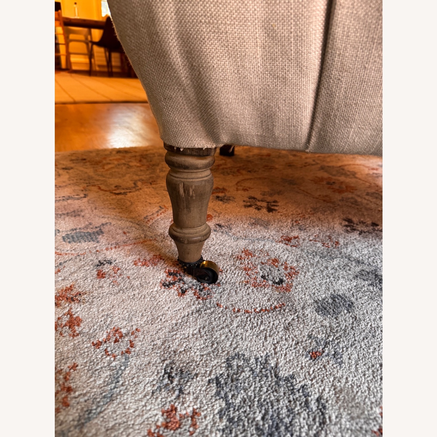 Restoration Hardware Tufted Beige Armchair - image-5