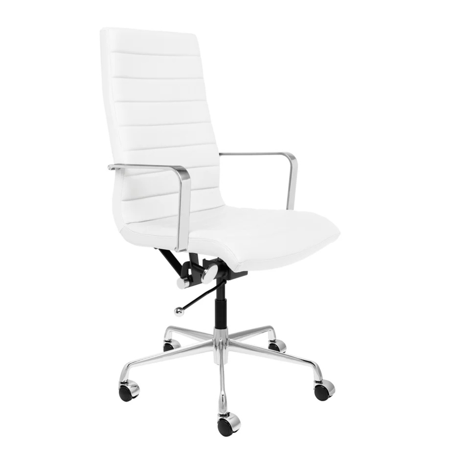 SOHO II White Leather Office Chair - image-5