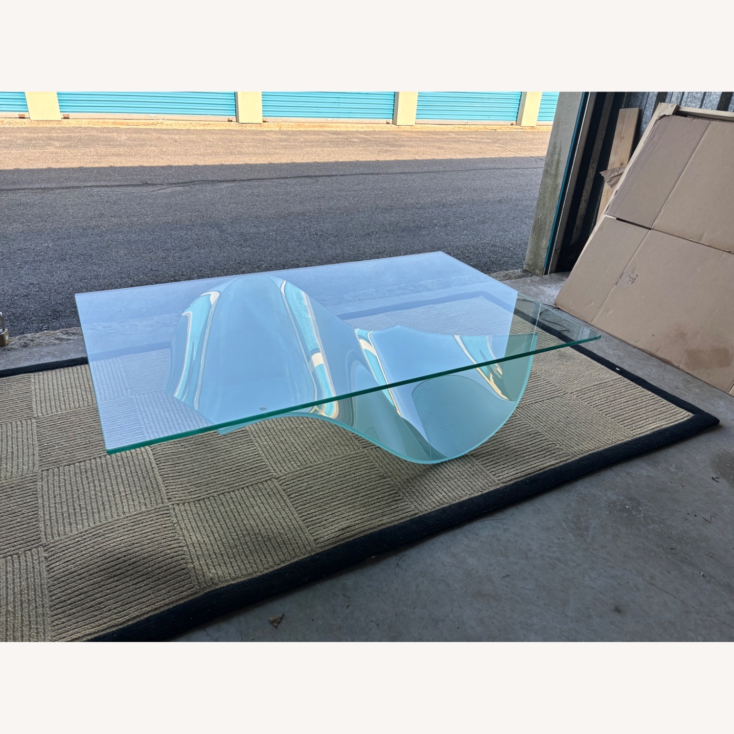 Roch Bobois "The Wave" Glass Coffee Table - image-8