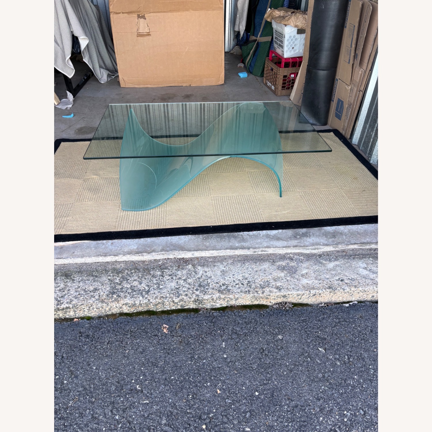 Roch Bobois "The Wave" Glass Coffee Table - image-5
