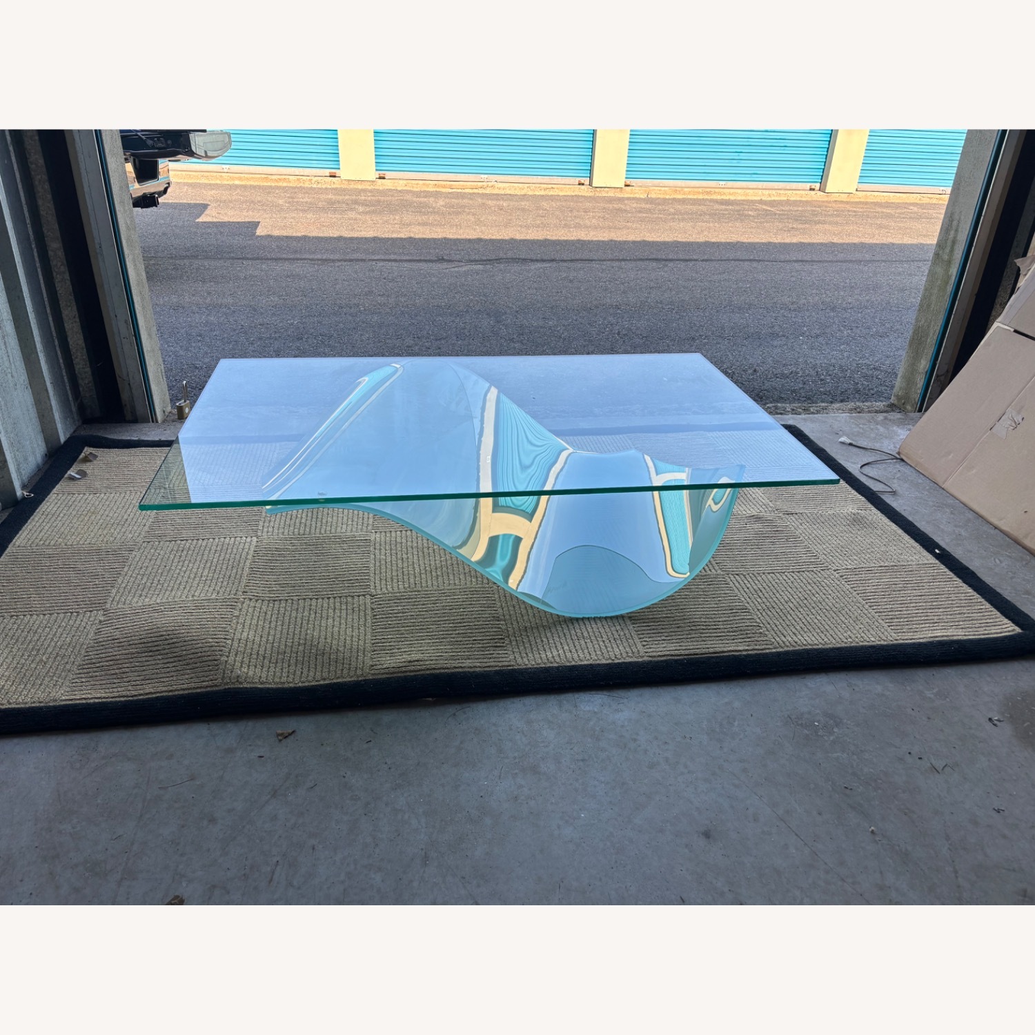 Roch Bobois "The Wave" Glass Coffee Table - image-2