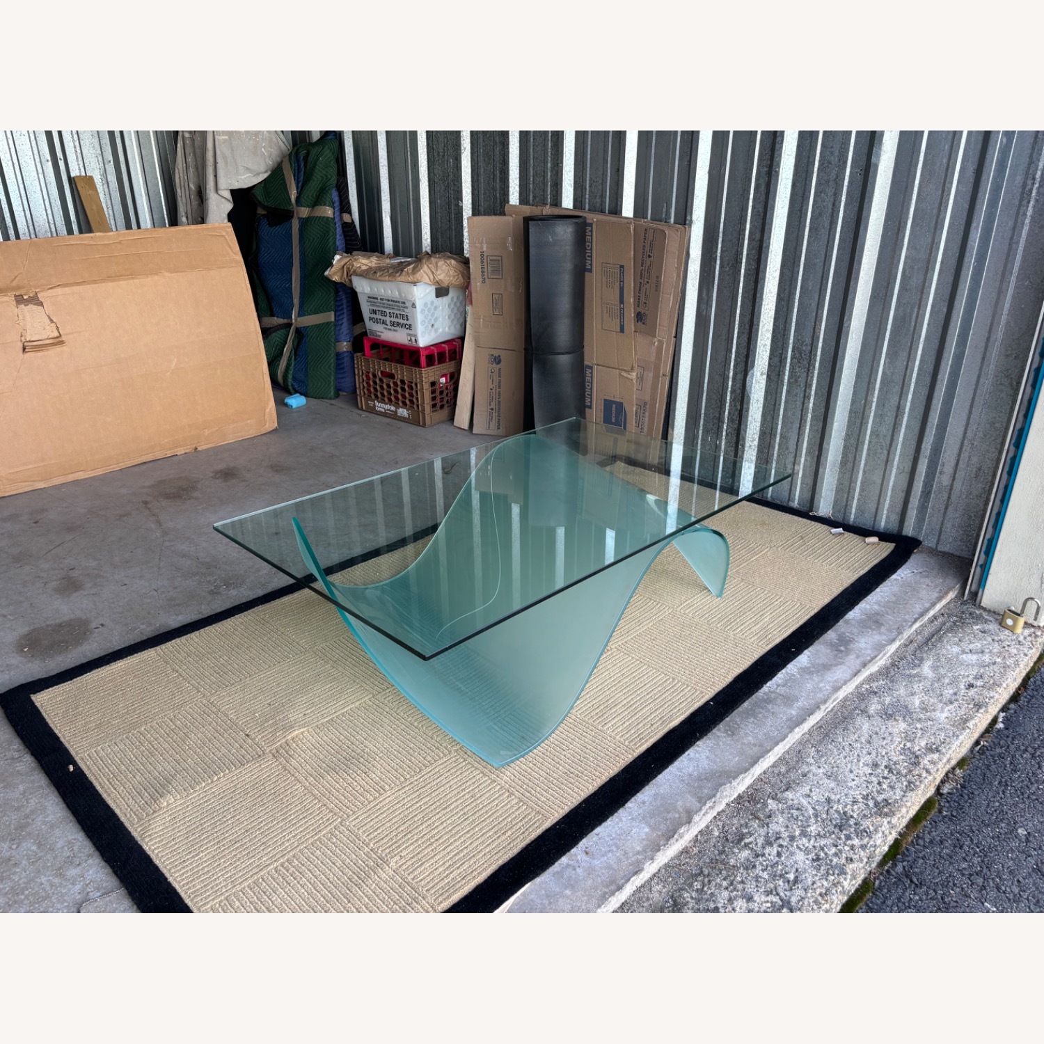 Roch Bobois "The Wave" Glass Coffee Table - image-1