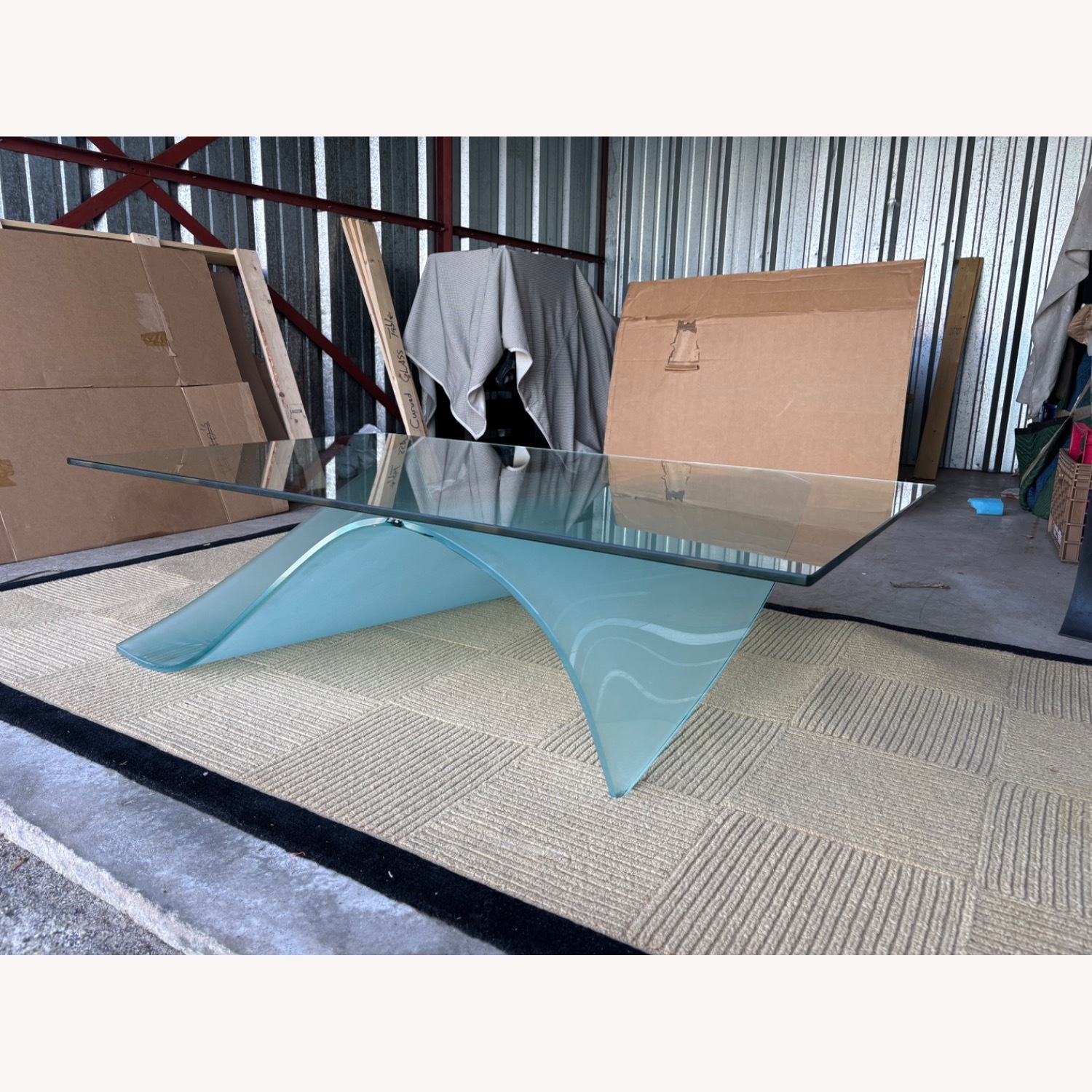 Roch Bobois "The Wave" Glass Coffee Table - image-3