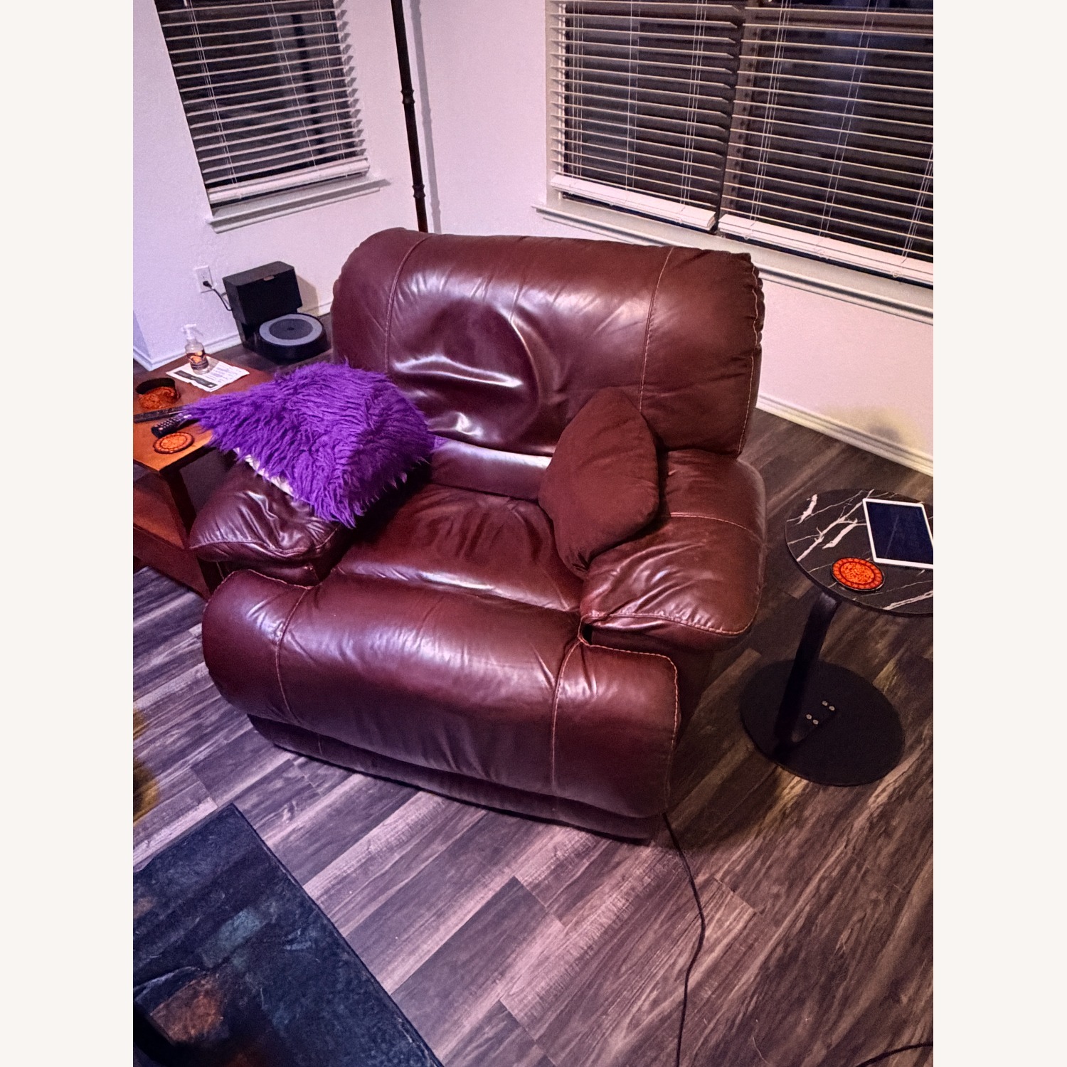 Brown Leather Power Recliner - image-1