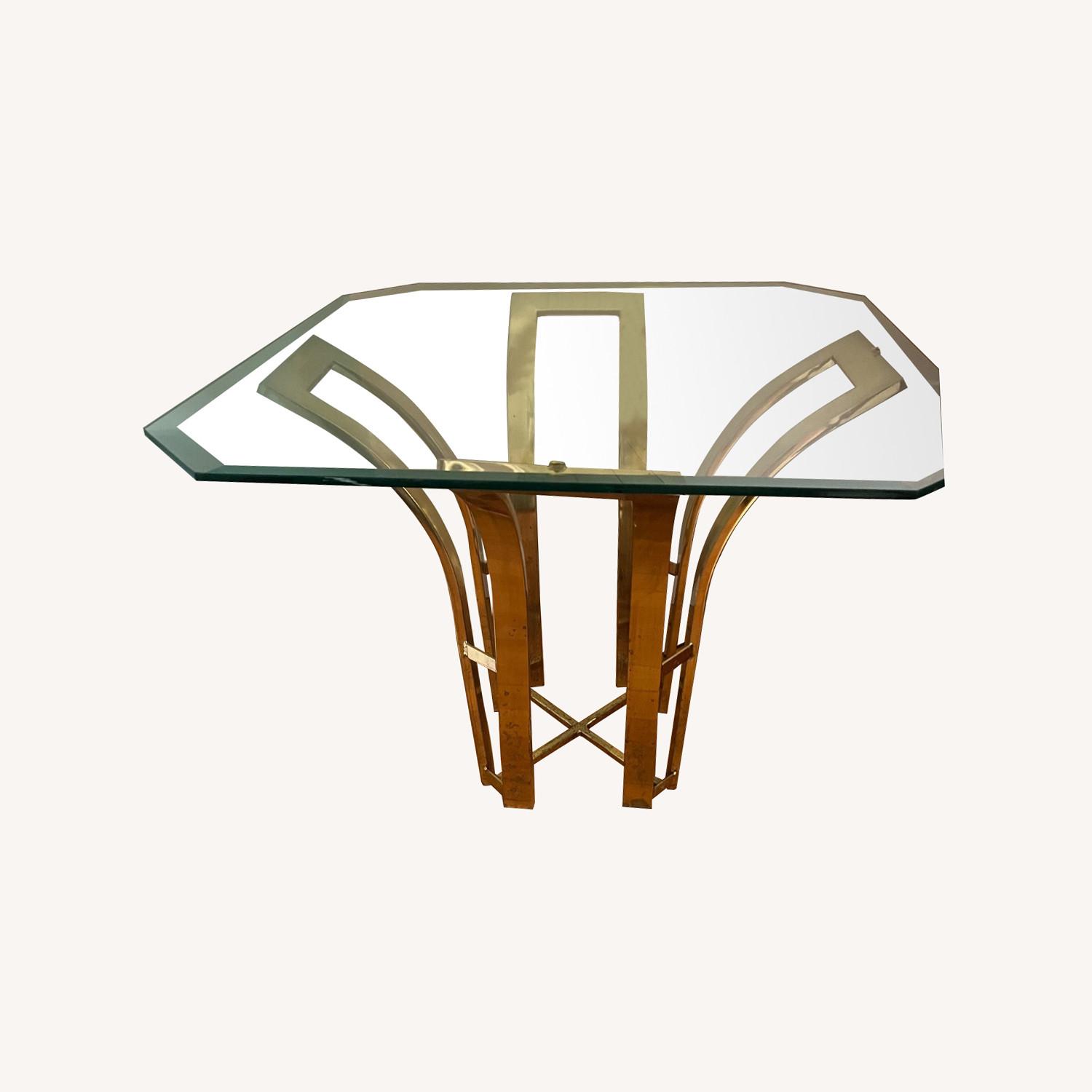 Hollywood Regency Tulip Gold Side Table - image-0